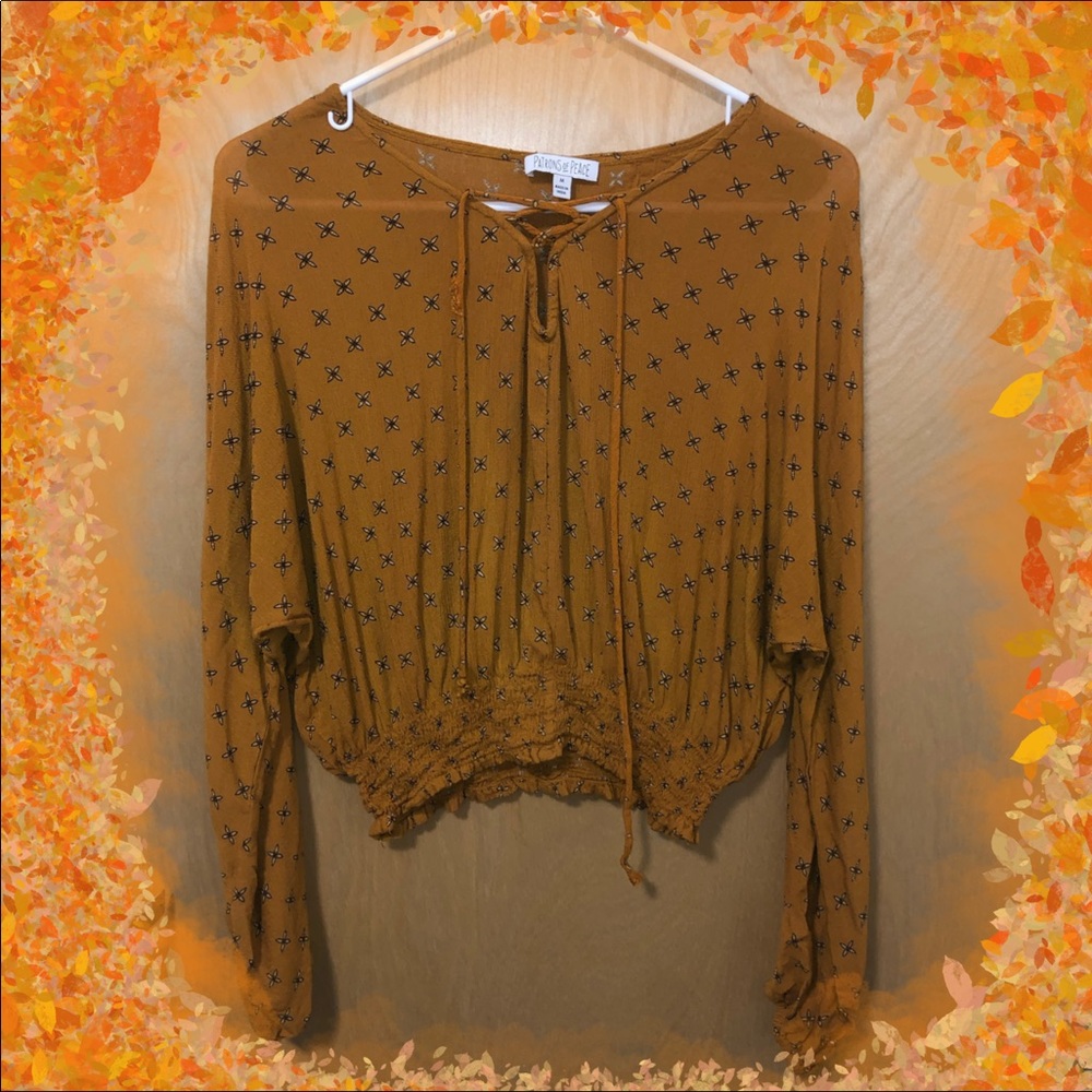 Burnt Orange Peasant Blouse
